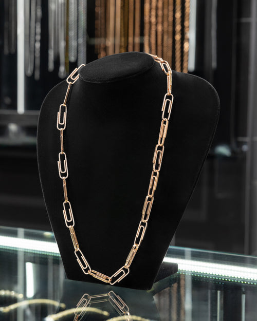 10k Rose Gold Custom Paperclip Necklace at Lucid Diamond Co.