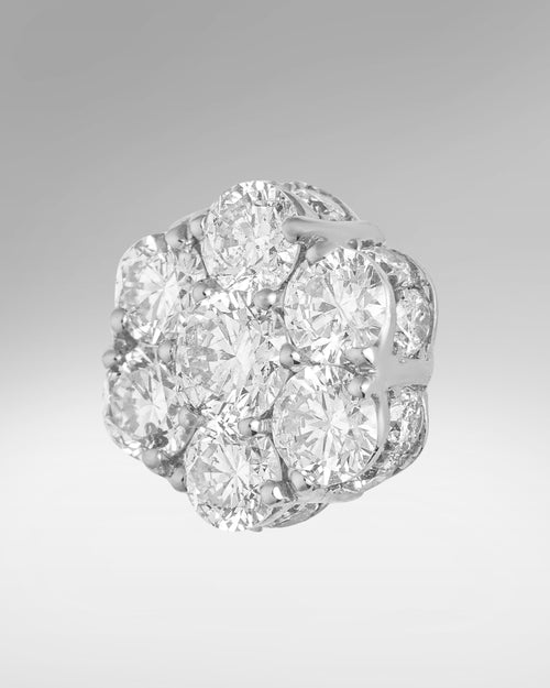 10kt White Gold Diamond Flower Cluster Stud Earrings at Lucid Diamond Co. Dallas
