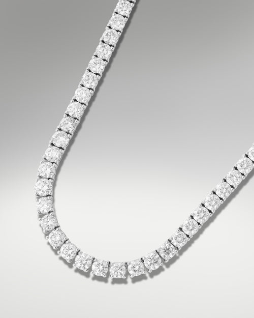 10k White Gold Diamond Tennis Necklace at Lucid Diamond Co.