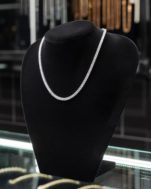 10k White Gold Diamond Tennis Necklace at Lucid Diamond Co.