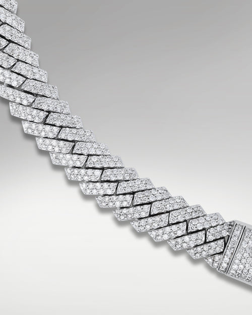 10k White Gold Straight Edge Cuban Link Bracelet | Lucid Diamond Co Dallas, TX