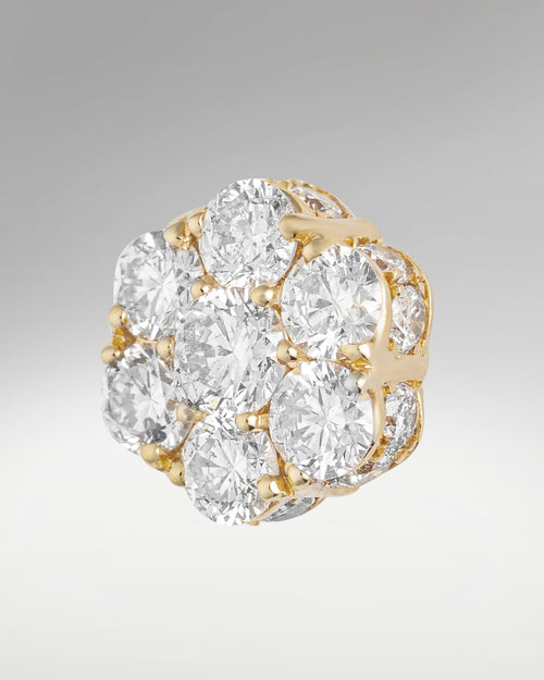 10k Yellow Gold Diamond Flower Cluster Studs at Lucid Diamond Co Jewelers