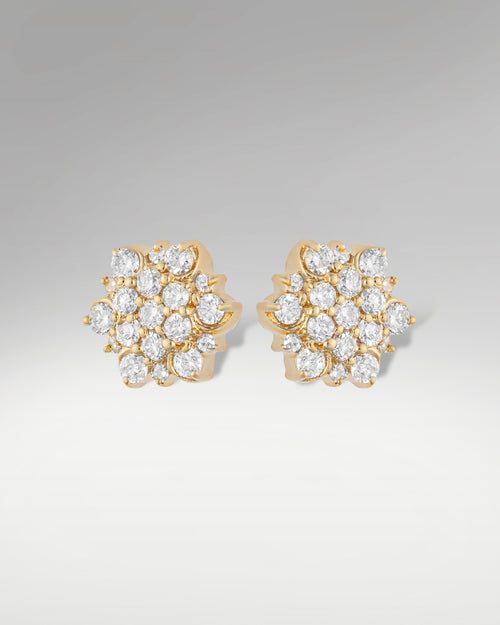 10kt Yellow Gold Floral Diamond Studs at Lucid Diamond Co | Fine Jewelry in Dallas