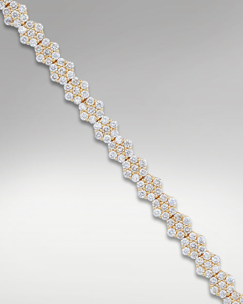 Yellow Gold Flower Cluster Diamond Bracelet | Lucid Diamond Co Dallas, Texas
