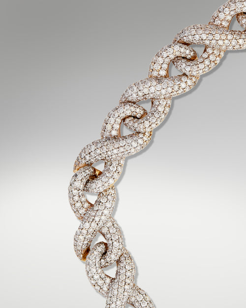 10k Yellow Gold Infinity Link Diamond Bracelet at Lucid Diamond Co.