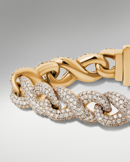 10k Yellow Gold Infinity Link Diamond Bracelet at Lucid Diamond Co.