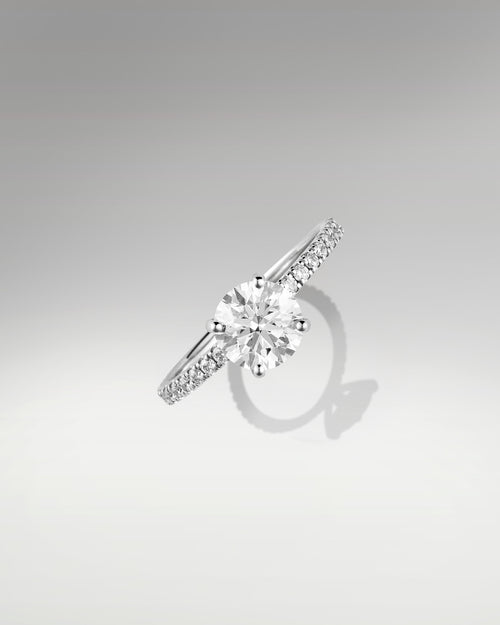 14k White Gold 1.51ct Round Cut Engagement Ring at Lucid Diamond Co.