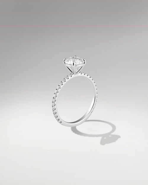 14k White Gold 1.51ct Round Cut Engagement Ring at Lucid Diamond Co.