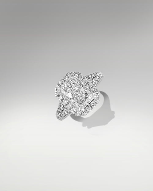 14k White Gold 3ct Radiant Cut Engagement Ring at Lucid Diamond Co.