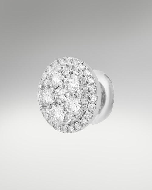 14k White Gold Cluster Studs at Lucid Diamond Co.