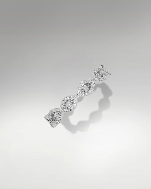 14k White Gold Evil Eye Diamond Ring at Lucid Diamond Co. Jewelry