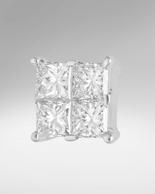 14k White Gold Princess Cut Diamond Stud Earrings at Lucid Diamond Co. Dallas Fine Jewelry