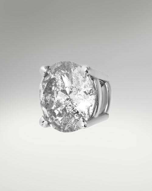 14k White Gold Solitaire Diamond Earrings at Lucid Diamond Co.