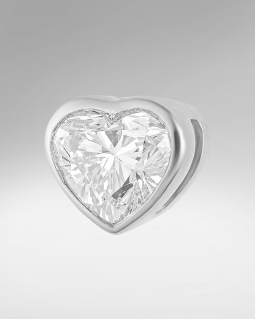 14k White Gold Solitaire Heart Shape Diamond Studs at Lucid Diamond Co. Dallas Fine Jewelry