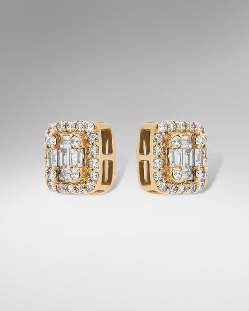 14k Yellow Gold Diamond Stud Earrings at Lucid Diamond Co.