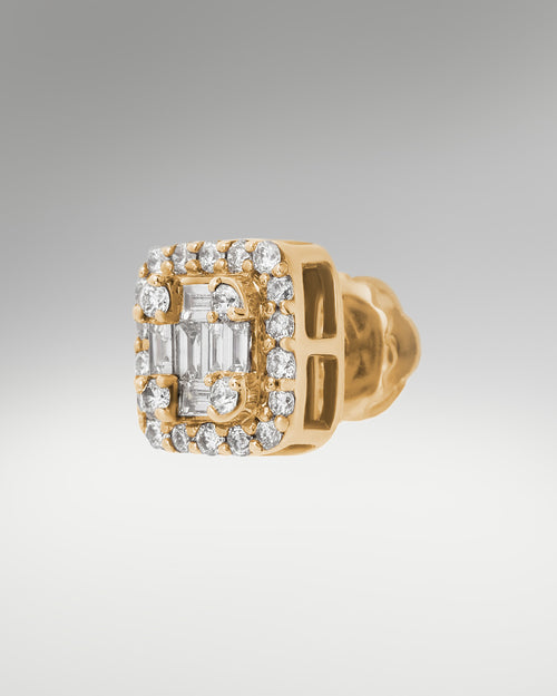 14k Yellow Gold Diamond Stud Earrings at Lucid Diamond Co.