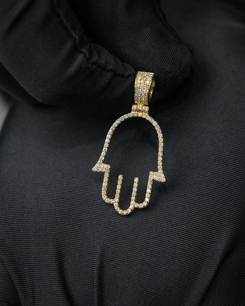 14k Yellow Gold Hamsa Pendant at Lucid Diamond Co.