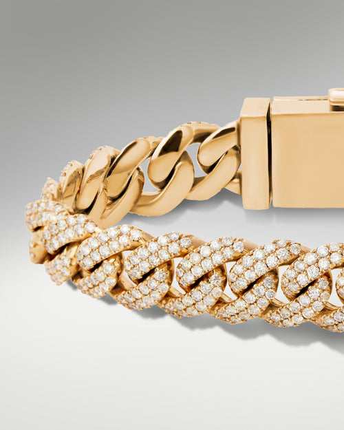 Yellow Gold Miami Cuban Link Diamond Bracelet | Lucid Diamond Co Dallas, Texas