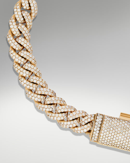 Yellow Gold Miami Cuban Link Diamond Bracelet | Lucid Diamond Co Dallas, Texas