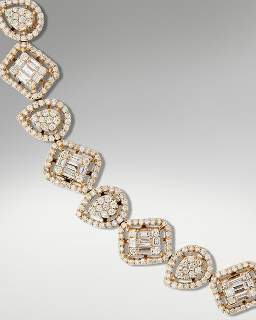 Yellow Gold Multi-Shape Diamond Bracelet | Lucid Diamond Co Dallas, TX