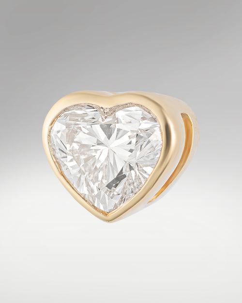 14k Yellow Gold Solitaire Heart Shape Diamond Studs at Lucid Diamond Co. Dallas