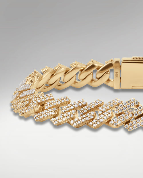 14k Yellow Gold Straight Edge Cuban Bracelet | Lucid Diamond Co DFW Texas
