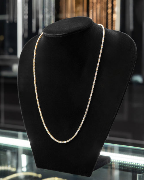 14k Yellow Gold Tennis Necklace at Lucid Diamond Co.