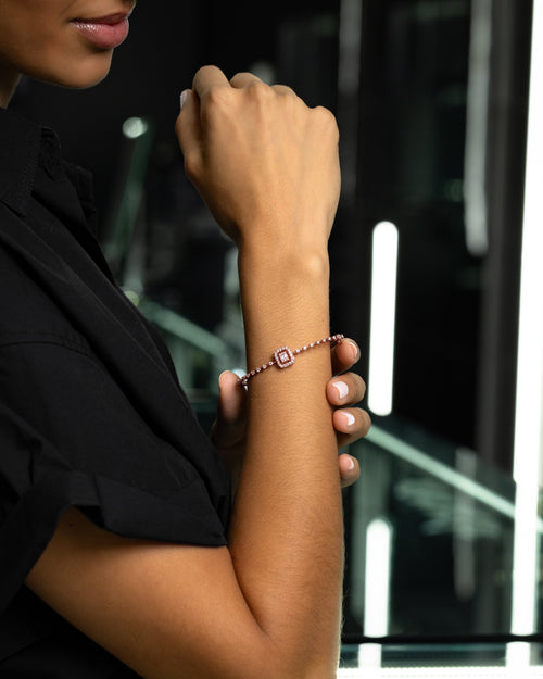 18k Rose Gold Women's Fancy Diamond Bangle at Lucid Diamond Co. | Fine Jewelry