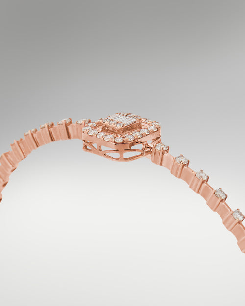 18k Rose Gold Women's Fancy Diamond Bangle at Lucid Diamond Co. in Texas