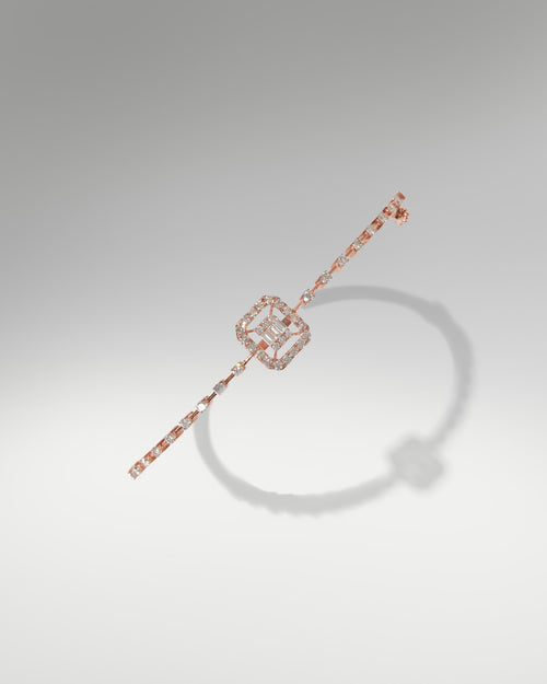18k Rose Gold Women's Fancy Diamond Bangle at Lucid Diamond Co. Jewelry