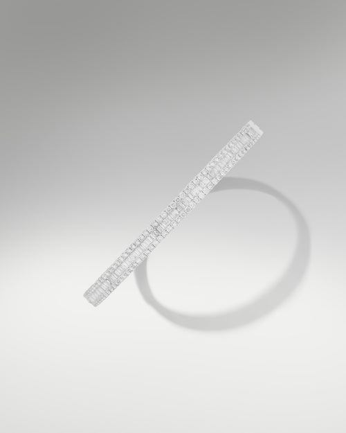 18k White Gold Women's Fancy 2.3ct Diamond Bangle at Lucid Diamond Co. Jewelry