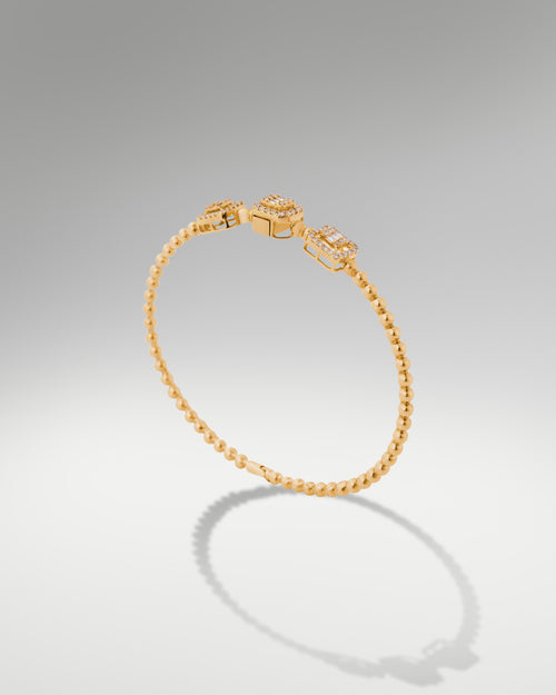 18k Yellow Gold Women's Fancy 0.61ct Diamond Bangle at Lucid Diamond Co. in Dallas