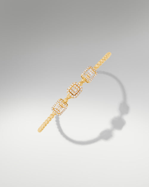 18k Yellow Gold Women's Fancy 0.61ct Diamond Bangle at Lucid Diamond Co.