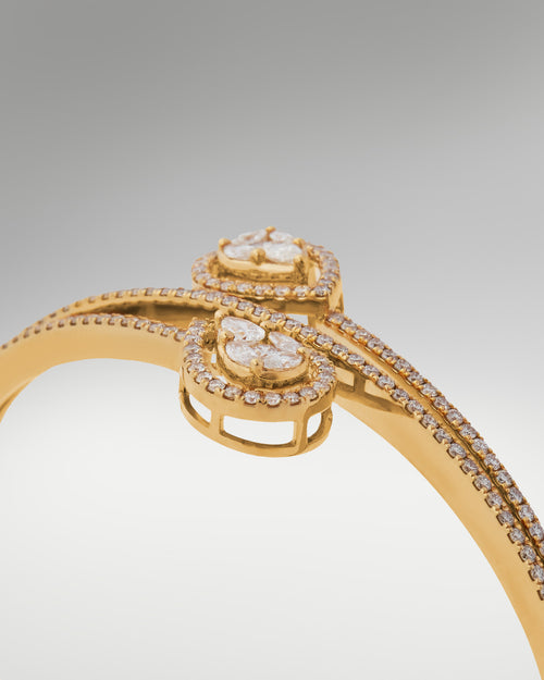 18k Yellow Gold Women's Fancy Diamond Bangle at Lucid Diamond Co. in Dallas