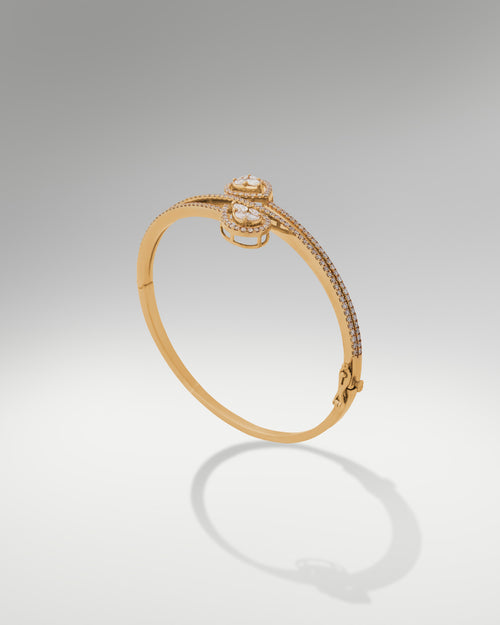 18k Yellow Gold Women's Fancy Diamond Bangle at Lucid Diamond Co. in Dallas