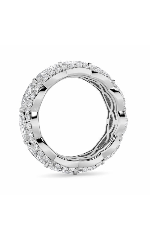 4CTW Marquise Shaped Lab Grown Diamond (F/VVS) Eternity Band Ring in 14K Gold