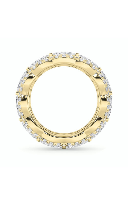 4CTW Marquise Shaped Lab Grown Diamond (F/VVS) Eternity Band Ring in 14K Gold