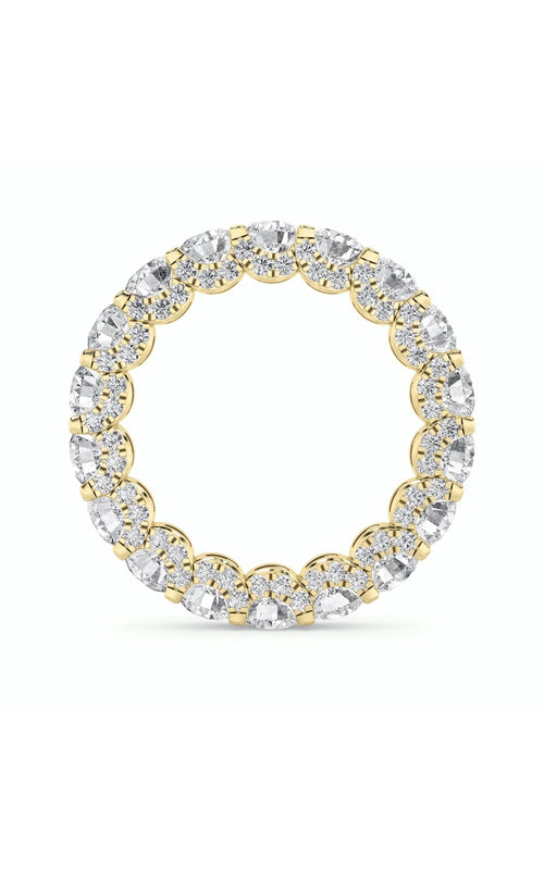 5CTW Round Shaped Lab Grown Diamond (F/VS) Eternity Band Ring in 14K Gold