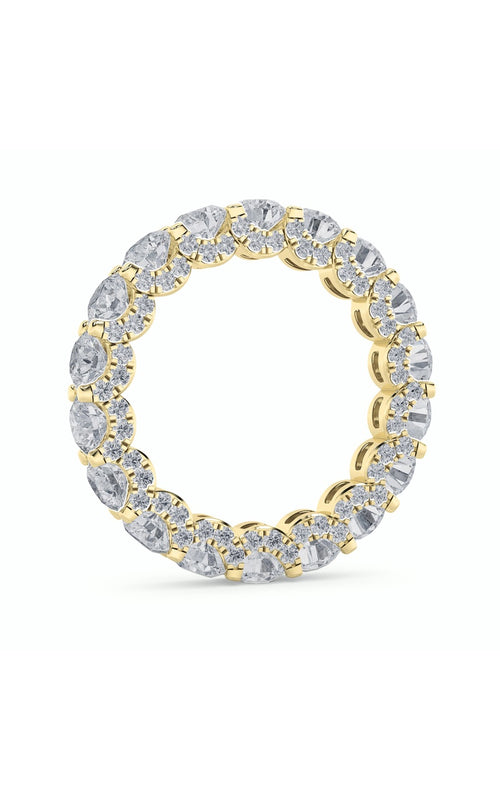 5CTW Round Shaped Lab Grown Diamond (F/VS) Eternity Band Ring in 14K Gold