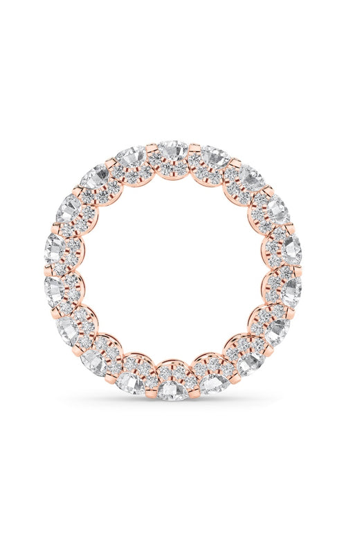 5CTW Round Shaped Lab Grown Diamond (F/VS) Eternity Band Ring in 14K Gold