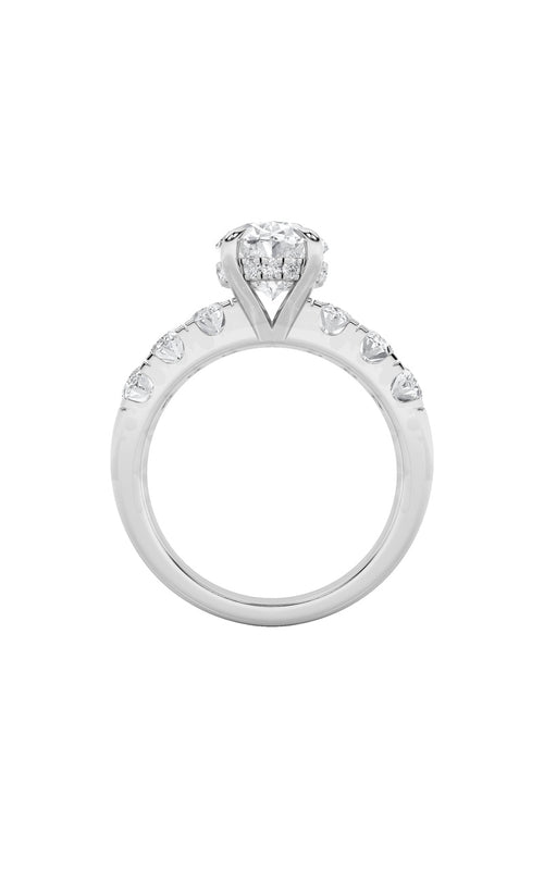 4CTW Oval Shaped Lab Grown Diamond (F/VS) Bold Accented Engagement Ring in 14K Gold