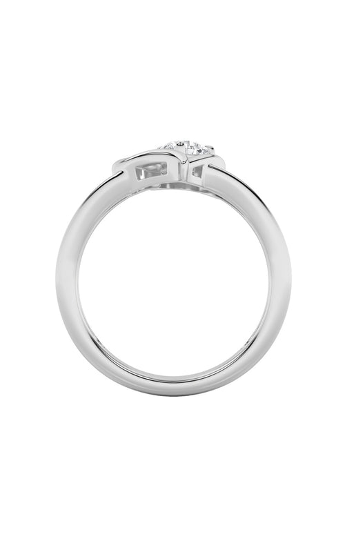 0.5CTW Round Shaped Lab Grown Diamond (F/VS) Heart Shaped Ring in 14K Gold