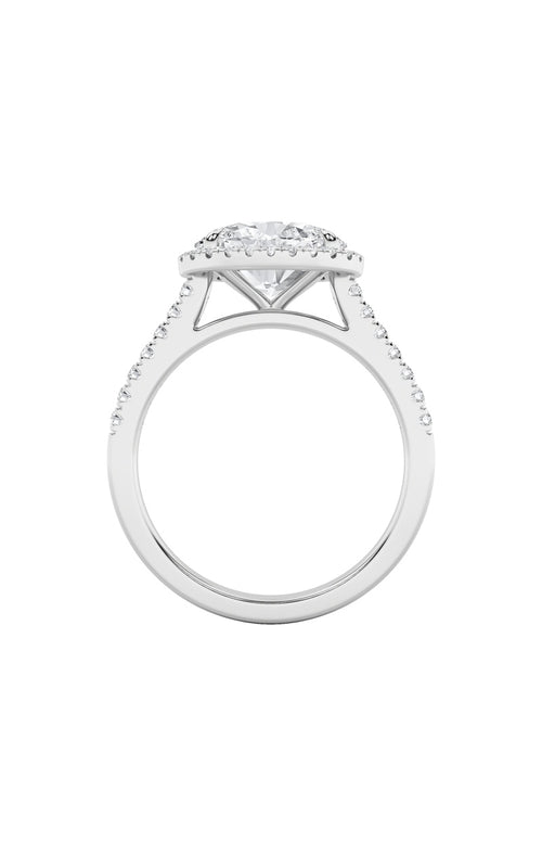 2CTW Oval Shaped Lab Grown Diamond (F/VS) East West Accented Solitaire Ring in 14K Gold