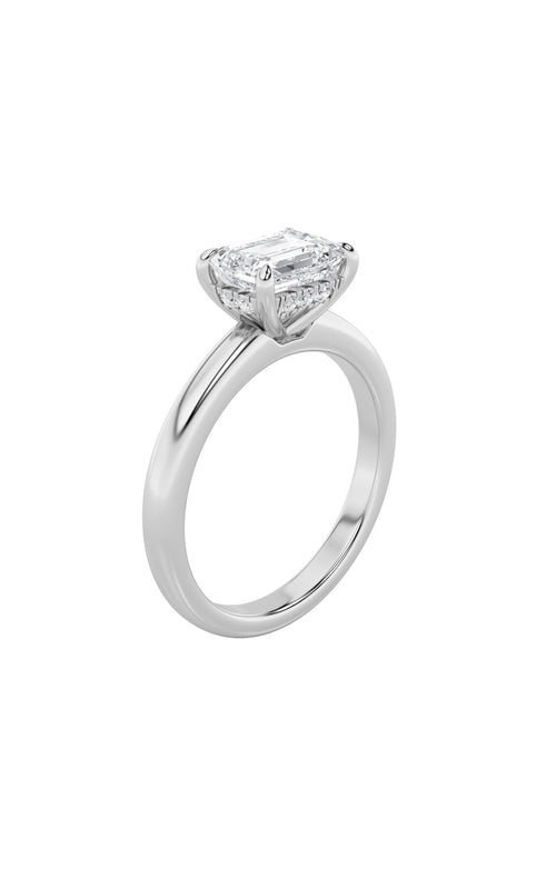 1.5CTW Emerald Shaped Lab Grown Diamond (F/VS) East West Solitaire Ring in 14K Gold