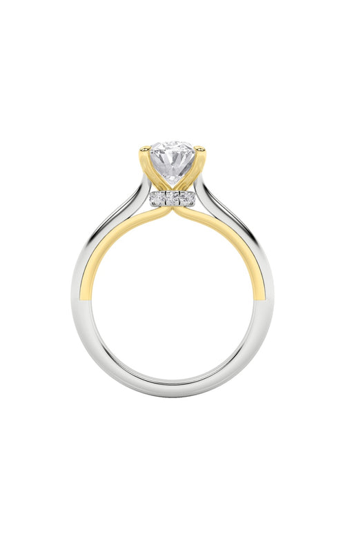 2CTW Oval Shaped Lab Grown Diamond (F/VS) Solitaire Engagement Ring in 14K Gold