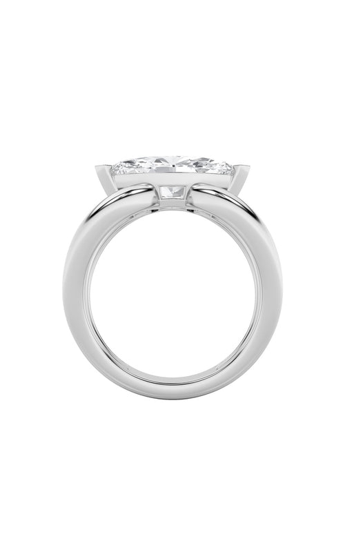 2CTW Marquise Shaped Lab Grown Diamond (F/VS) East West Solitaire Ring in 14K Gold
