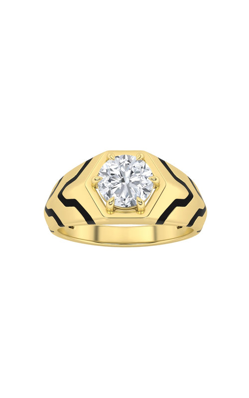 1.5CTW Round Shaped Lab Grown Diamond (F/VS) Mens Ring in 14K White Gold
