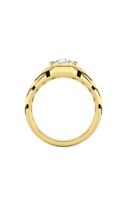 1.5CTW Round Shaped Lab Grown Diamond (F/VS) Mens Ring in 14K White Gold