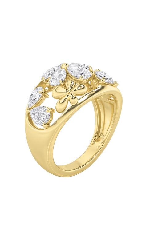 2.5CTW Pear Shaped Lab Grown Diamond (G/VS) Fashion Ring in 14K Gold