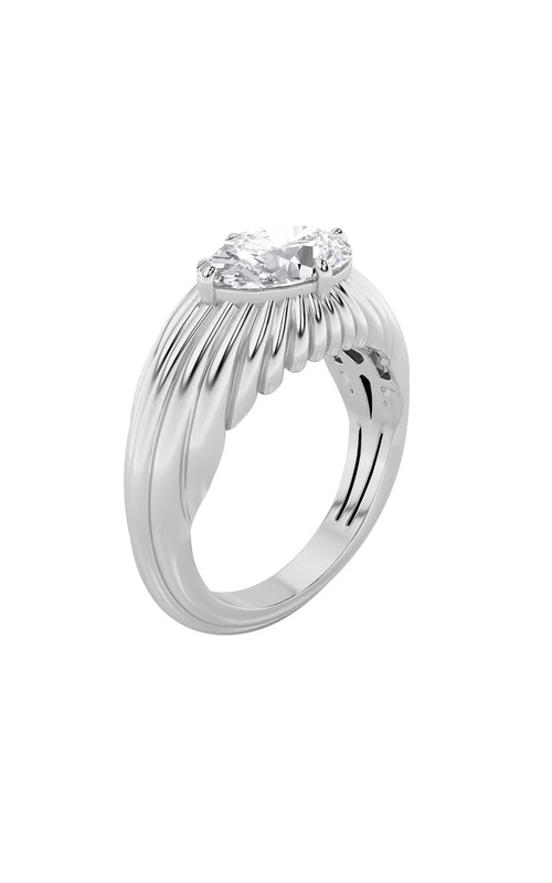 2CTW Oval Shaped Lab Grown Diamond (F/VS) Fancy Solitaire Ring in 14K Gold